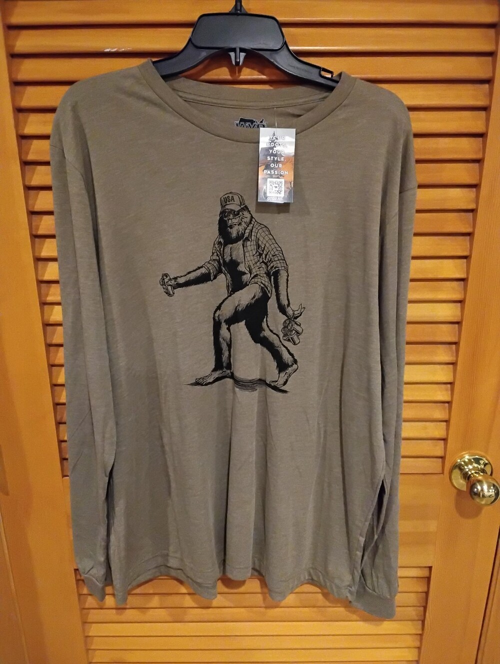 NWT WYR Sasquatch Long Sleeve Tee Brown Heather XL Firm Price